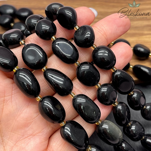 Обсидиан радужный галтовка 12-14 мм