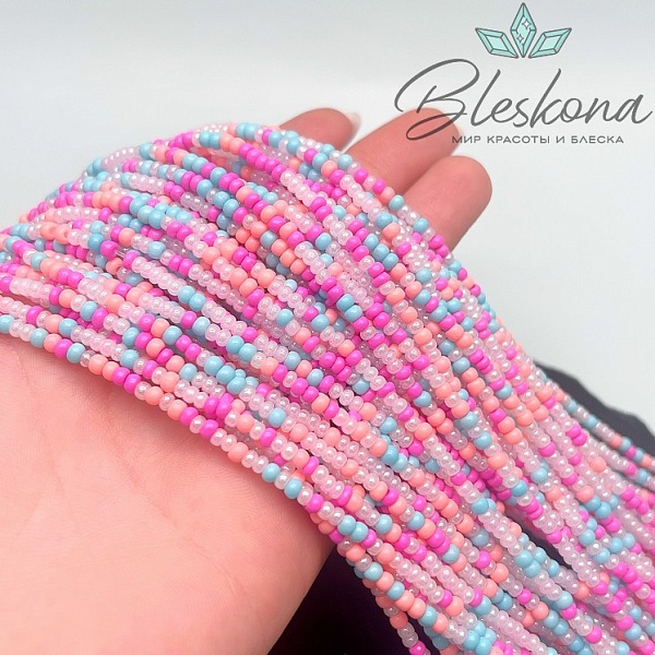 3*2 мм Бусины стекло рондель микс №15