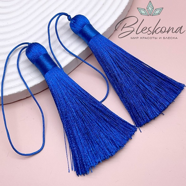 Кисть вискозный шелк Ярко- синяя 8*1 см