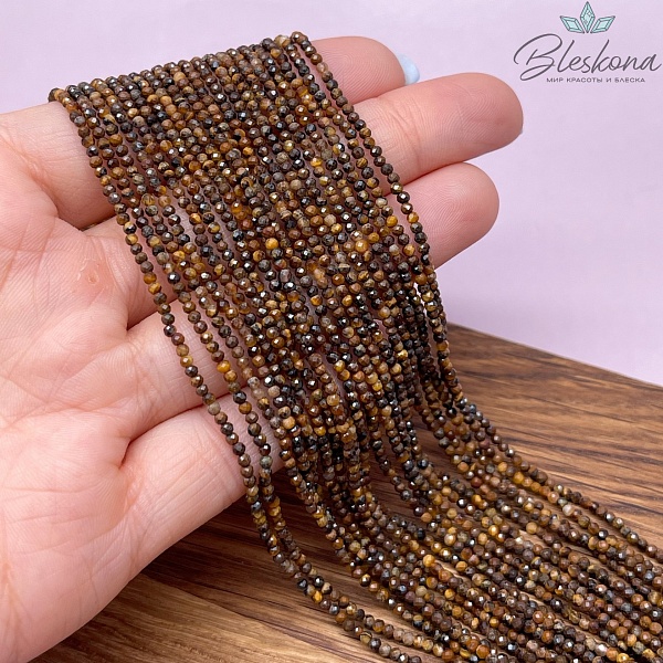 Тигровый глаз микроогранка 2 мм