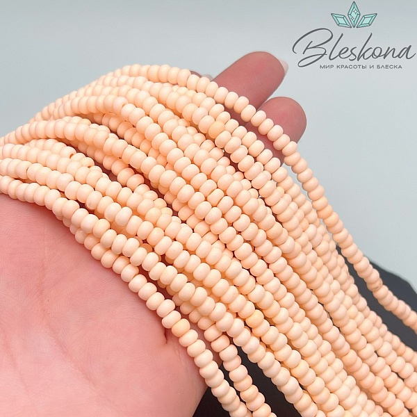 4,5*3 мм Бусины стекло рондель персиковые