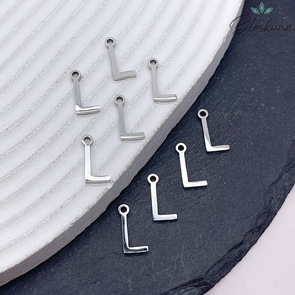 12 мм Цвет серебро, Буква L основа сталь 