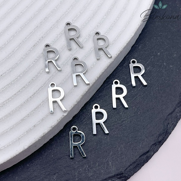 12 мм Цвет серебро, Буква R основа сталь 