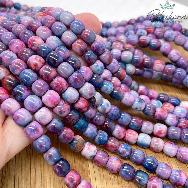 Агат с узором №33 бочата 7*7,5 мм