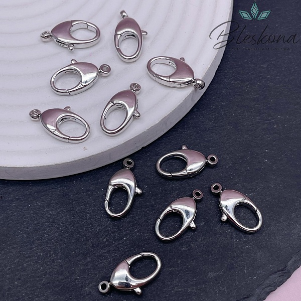 9*15,5 мм Цвет серебро, Замок лобстер 