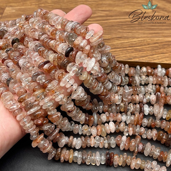 Кварц Рутиловый сколы шлифованные №5 (2-4)*(6-11) мм