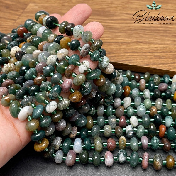 Агат индийский галтовка (4-5)*(8-11) мм