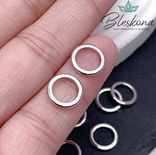 10 мм Цвет серебро, Подвеска кольцо уп. 5 шт.