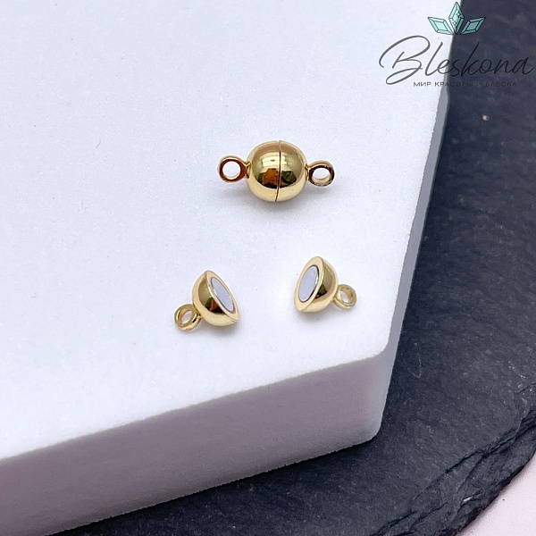 ⌀6*11,5мм Замок Магнитный Шар,цвет золото Люкс 