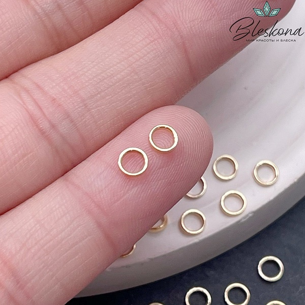 4*0,9 мм Цвет золото, Подвеска кольцо уп. 10 шт 