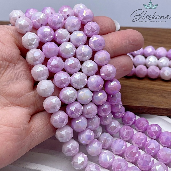 Стекло Lux сиреневое огранка острая 10 мм