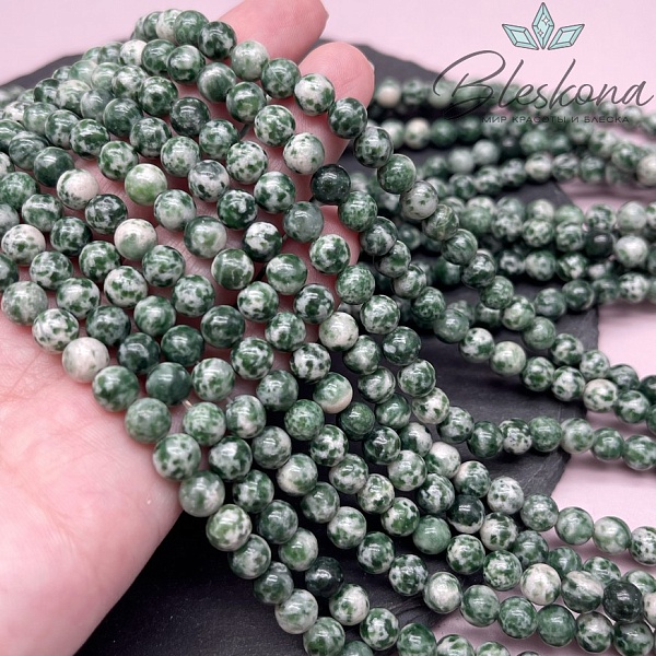 Яшма зеленая пятнистая 6,5 мм