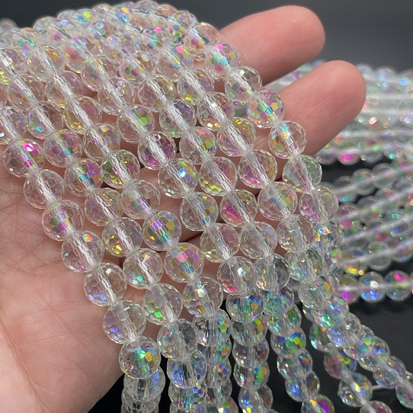 7,5 мм Стекло Lux, шар, цвет прозрачный с розовым переливом