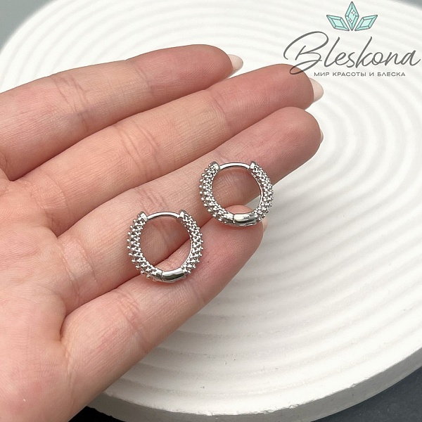 16мм Цвет серебро, Швензы бублик Конго сеточка Люкс   