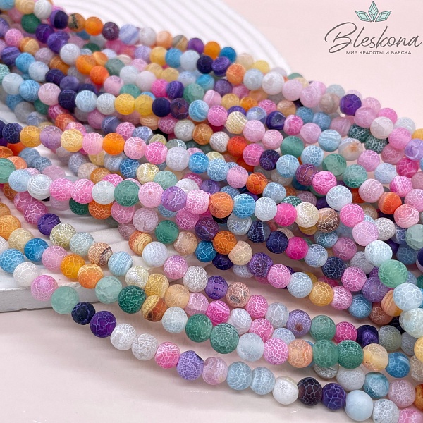 Агат Кракле микс 6 мм