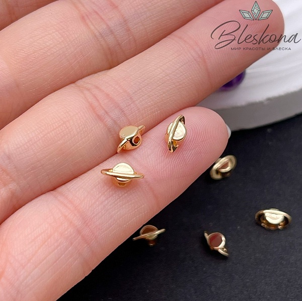 7,5*3,5 мм Цвет золото, Бусина Планета