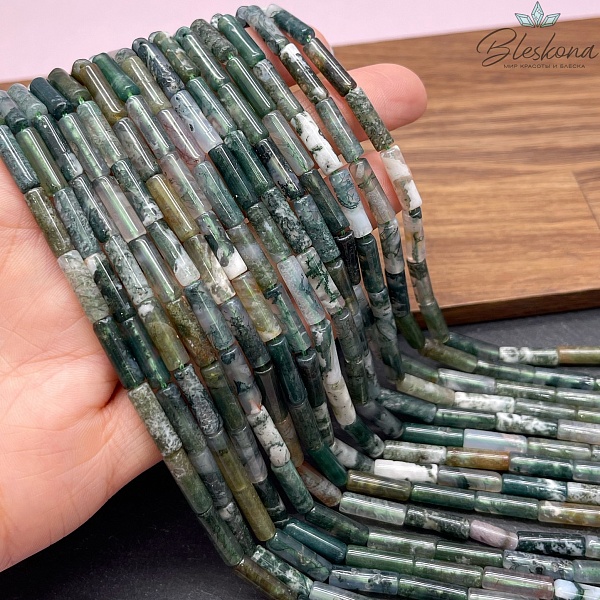 Агат моховой трубочки 13*4 мм