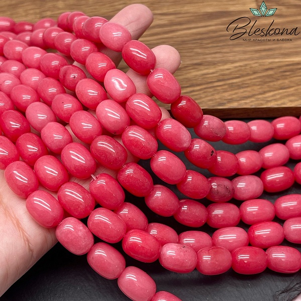 Кварц Розовый тонированный бочата 14*10 мм