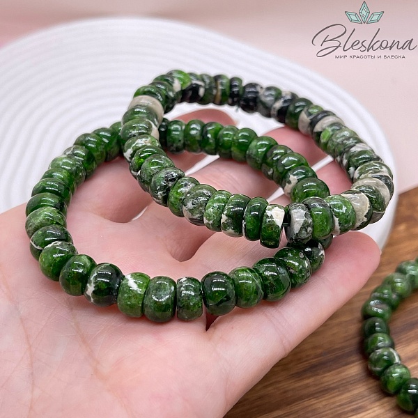 Диопсид рондель 9 мм сет 18 см №1