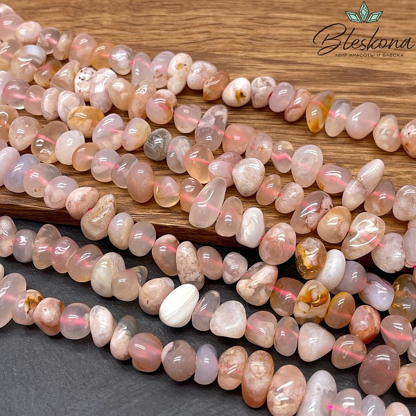 Агат Сакура галтовка (6-9)*(9-11) мм