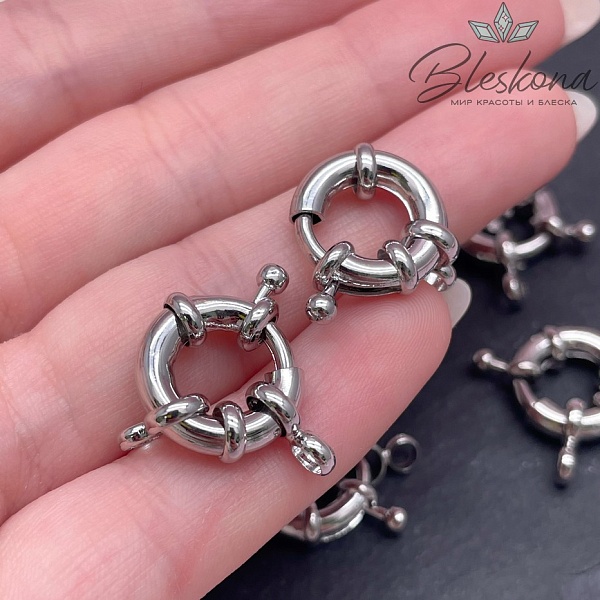 15*4 мм Цвет серебро, Замок Штурвал