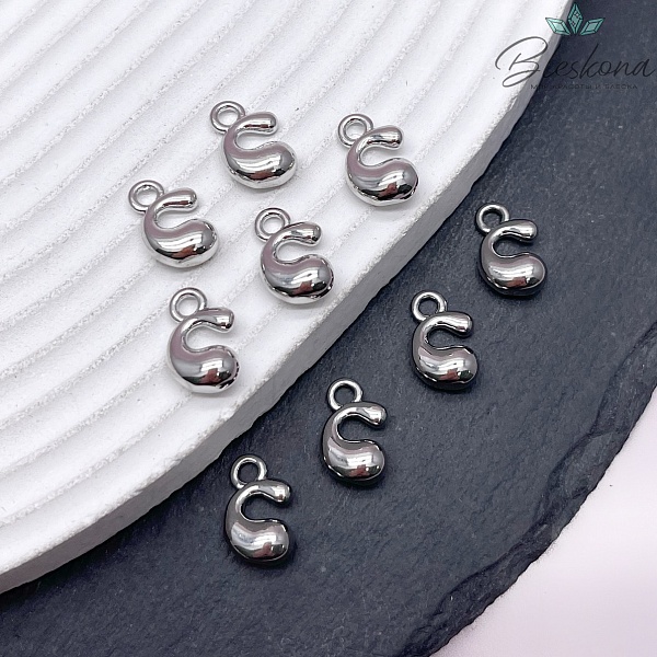 13 мм Цвет серебро, Буква гладкая C