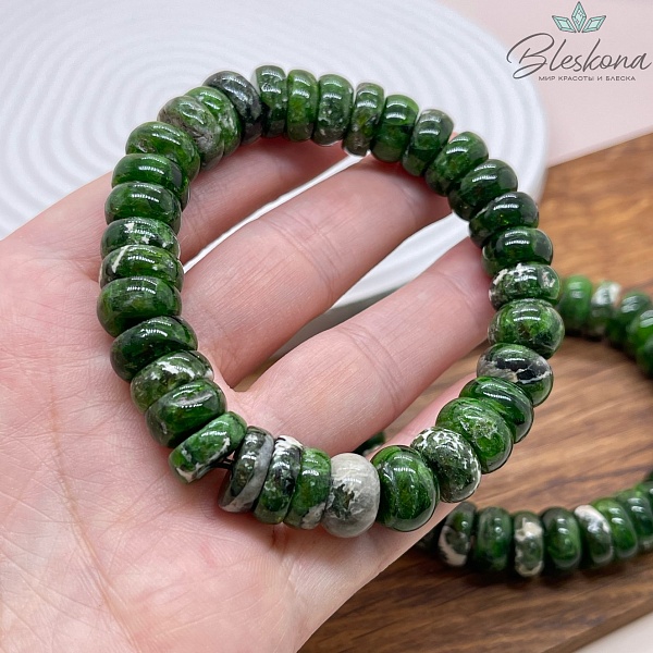 Диопсид рондель 11,5 мм сет 18 см №1