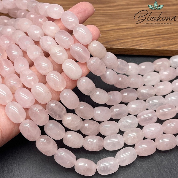 Розовый кварц бочата 14*10 мм