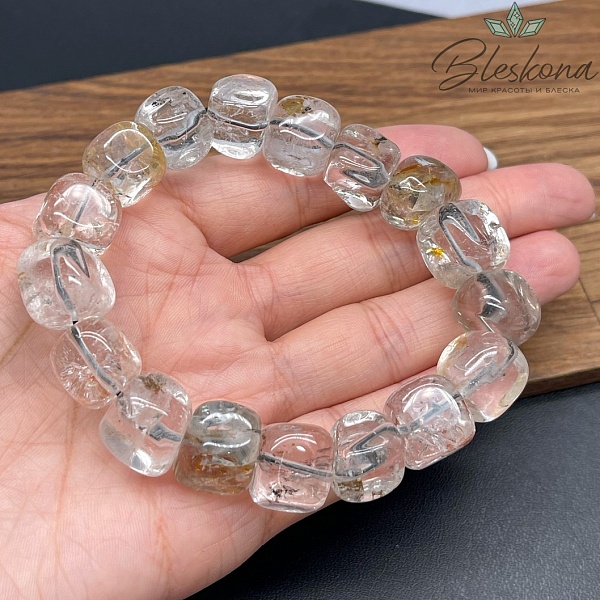 Херкимерский алмаз (кварц) куб фриформ 12-14 мм сет 22 см