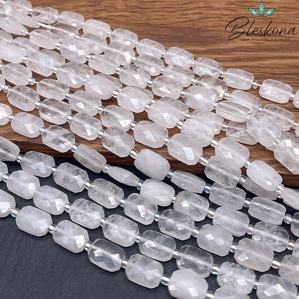 Горный хрусталь плоский  прямоугольник огранка 12*8 мм