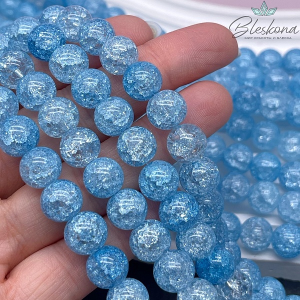 Кварц снежный голубой (имитация) 10 мм
