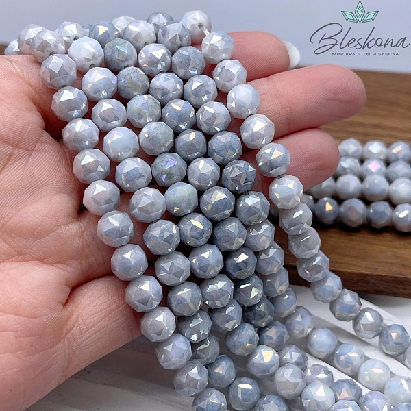 Стекло Lux серое огранка острая 8 мм