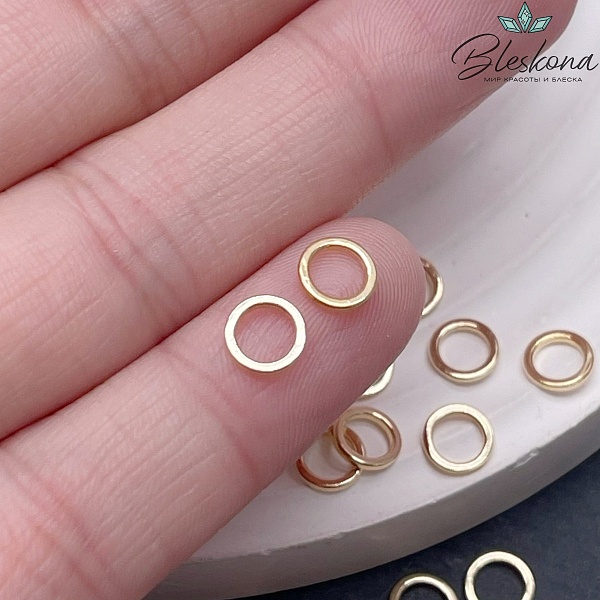 6*1 мм Цвет золото, Подвеска кольцо уп. 10 шт 