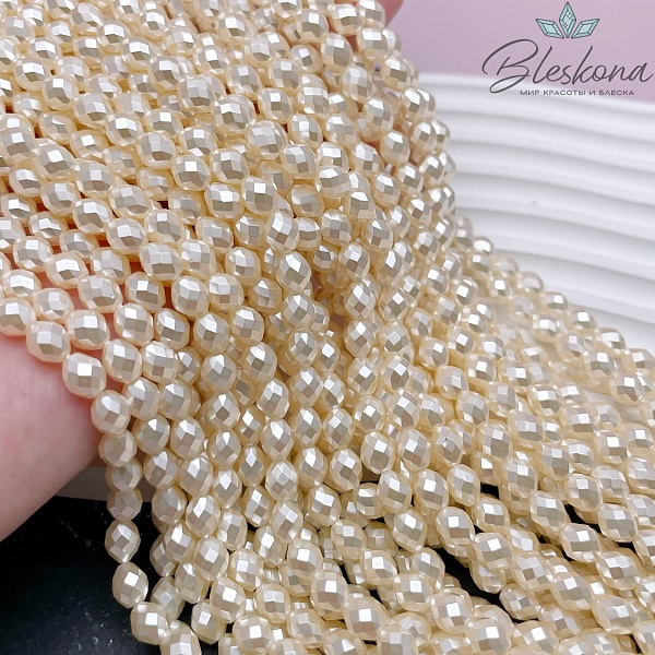 Жемчуг Майорка рис огранка, цвет айвори 6*5 мм