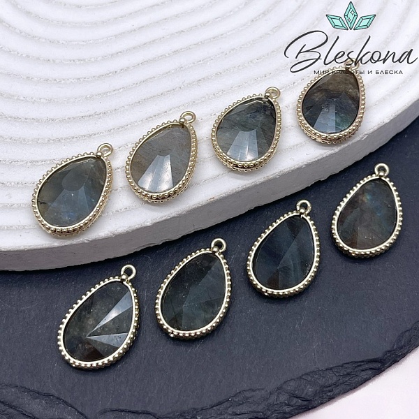 14,4*23мм, цвет золото ,Подвеска капля Лабрадор