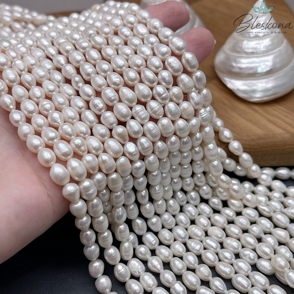 Жемчуг рис белый 5-5,5 мм