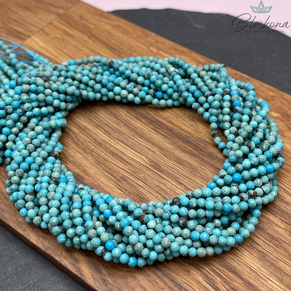 3 мм Бирюза голубая алмазная огранка