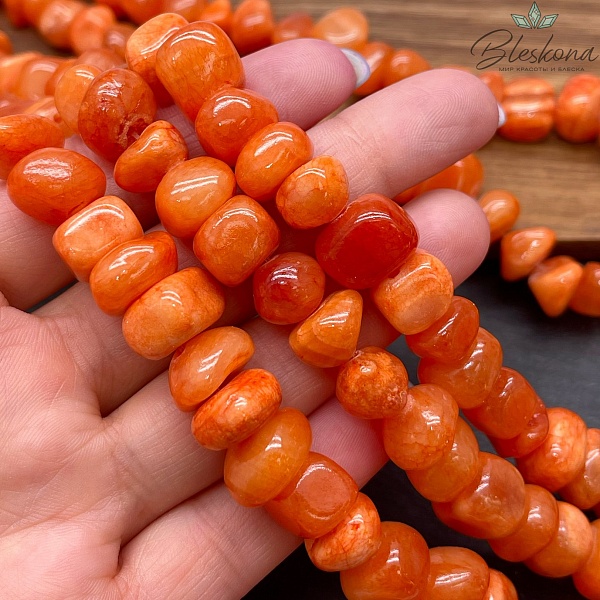 Оникс фриформ оранжевый (6-10)*(10-15) мм