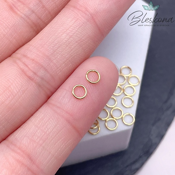 4*0,6мм Колечки неразъемные цвет золото уп.1гр Люкс 
