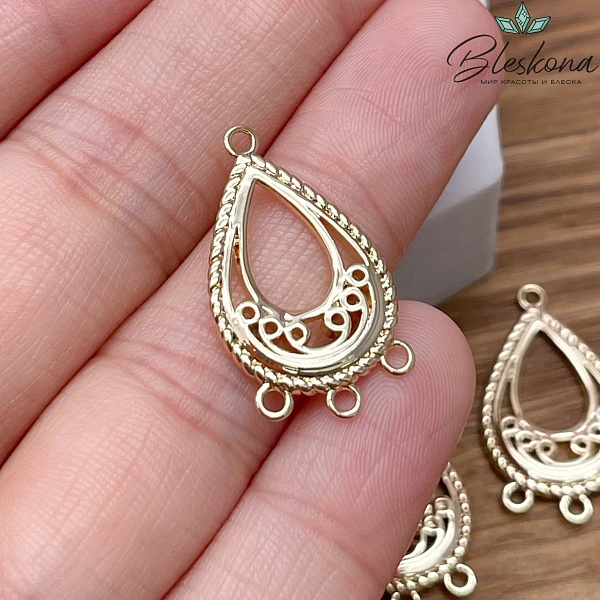 25*15 мм Цвет золото, Коннектор Этно №21