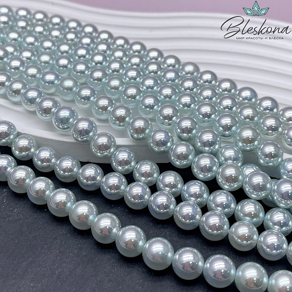 Жемчуг Майорка цвет светло-голубой 10 мм