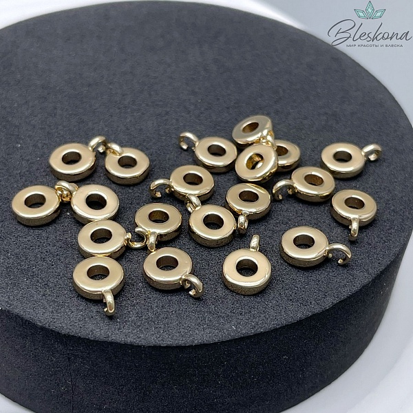 7,3*2 мм Цвет золото, Бейл гладкий разъемное кольцо