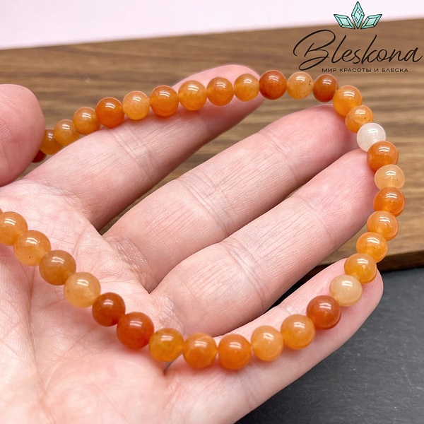 Авантюрин оранжевый 6 мм 