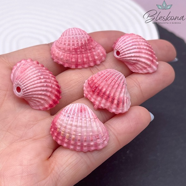 (16-22)*(18-29) мм, Подвеска Ракушка розовая уп.5 шт 
