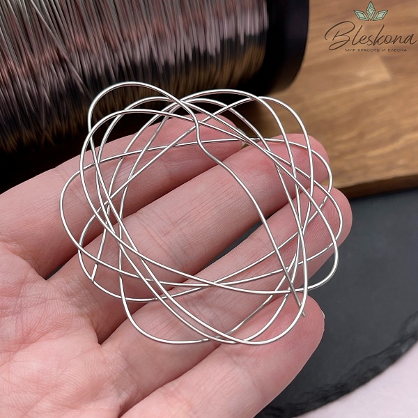 Ювелирная проволока стальная, Цвет серебро 0,8 мм 