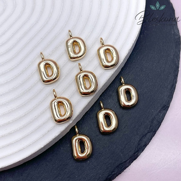 18 мм, Цвет золото, Буква объемная D