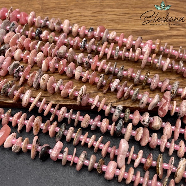 Родохрозит сколы шлифованные (2-4)*(7-14) мм