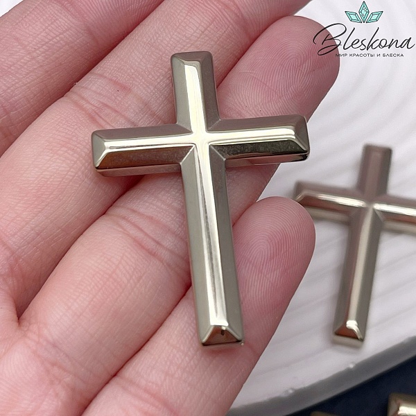 Подвеска крест Гематин, цвет темное золото 42*30 мм