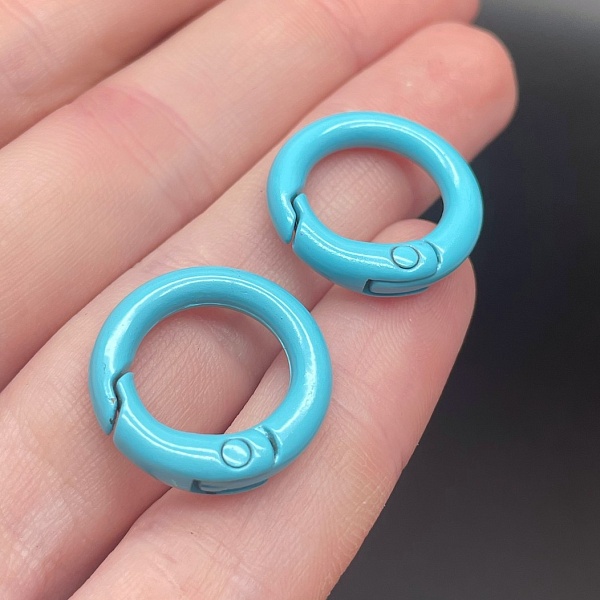 20мм , Замок круг голубая эмаль №2