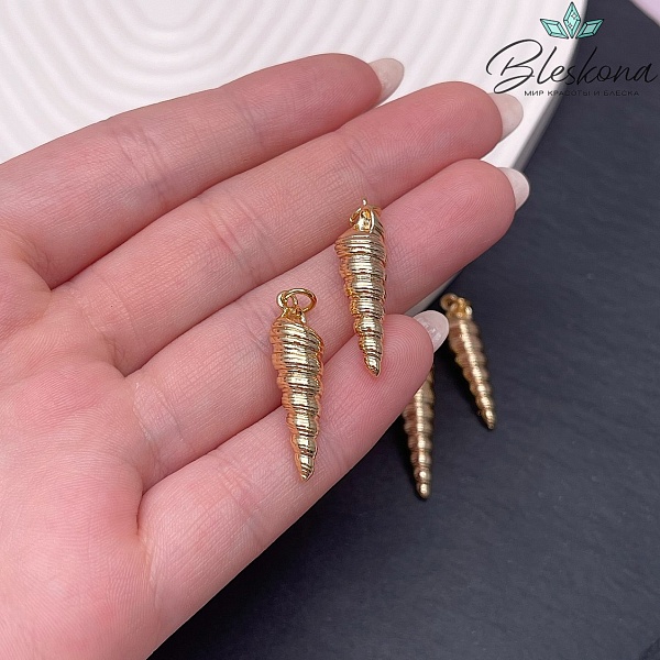 26,7*7 мм Цвет золото, Подвеска ракушка 